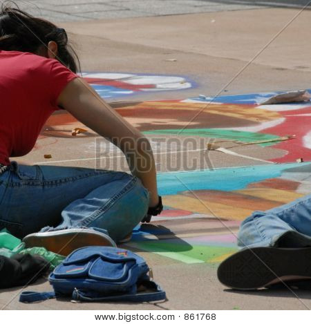 arte di marciapiede in corso