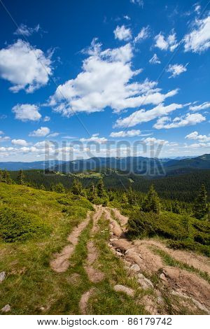 Mountain view from the top of Goverli, Carpathians