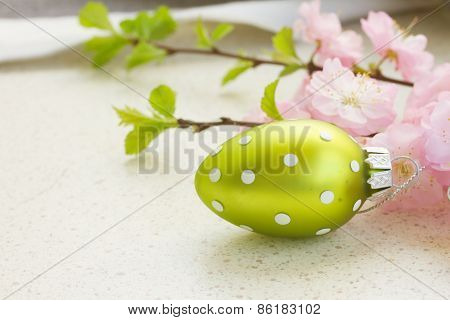 cherry blossoms with easter egg