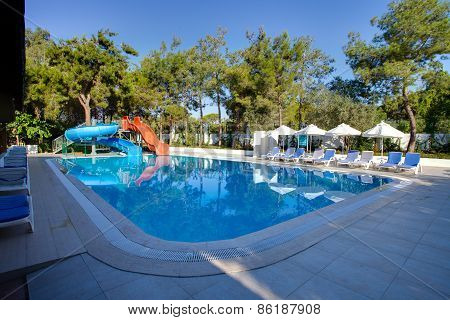 Entertainment complex and pool. Side. Turkey