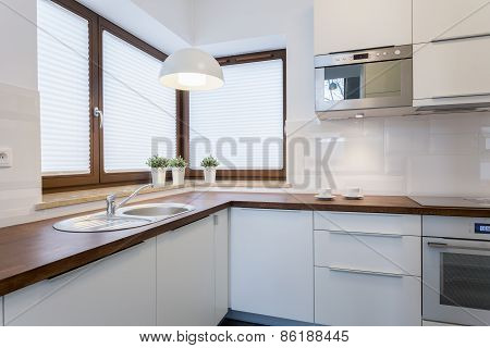 Wooden Countertops In Traditional Kitchen