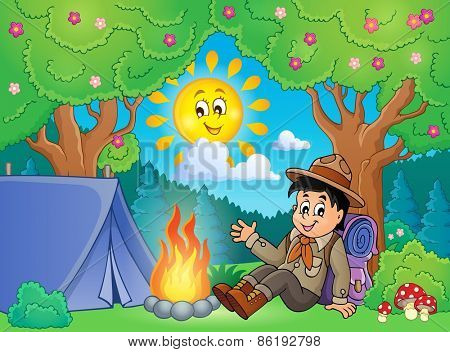 Scout boy theme image 2 - eps10 vector illustration.
