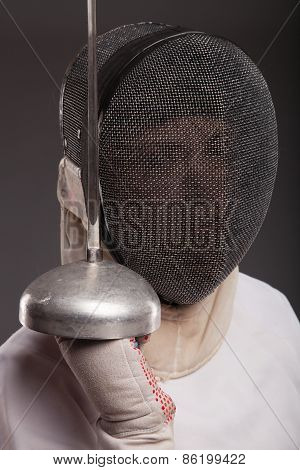 Female fencer with sword