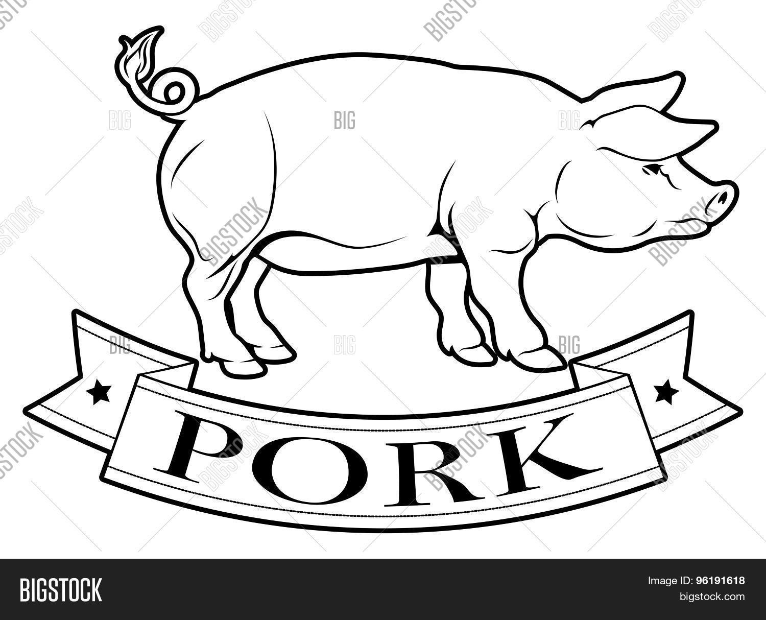 Pork Food Label Vector & Photo (Free Trial) Bigstock