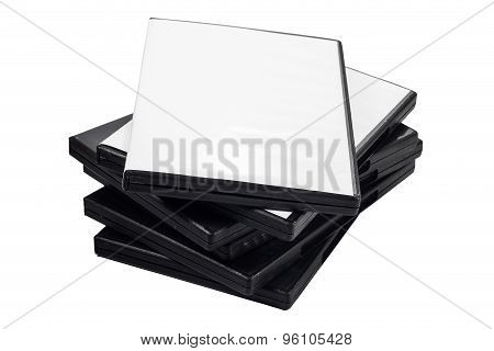 Heap Of Dvds Isolated On The White Background
