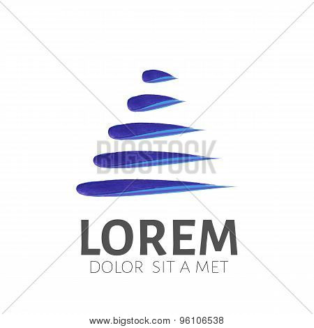 Logo Watercolor triangle from blue stripes