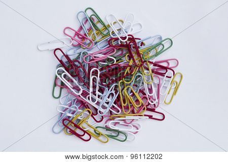 Bunch of colorful paper clips