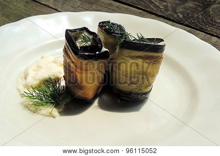 Appetizer with eggplant