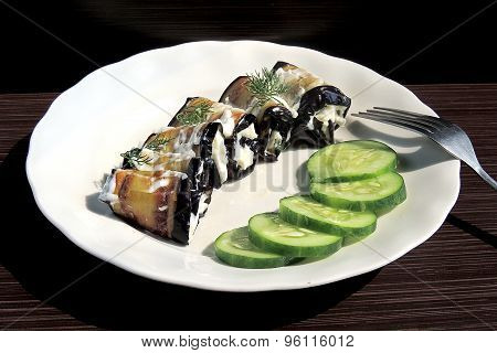 Appetizer with eggplant