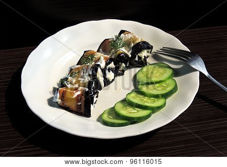 Appetizer with eggplant