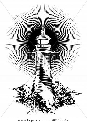 Wood Block Style Lighthouse