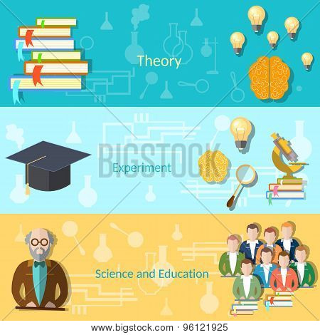 Science And Education College Students University Examination Power Mind, vector banners