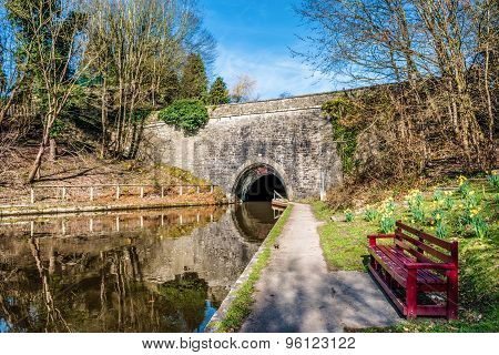 Tunnel entrance on The Llangollen canal in Wales