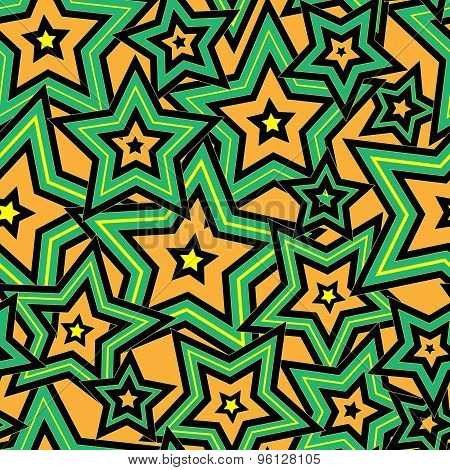 Seamless Geometric Pattern With Stars. Vector Illustration.