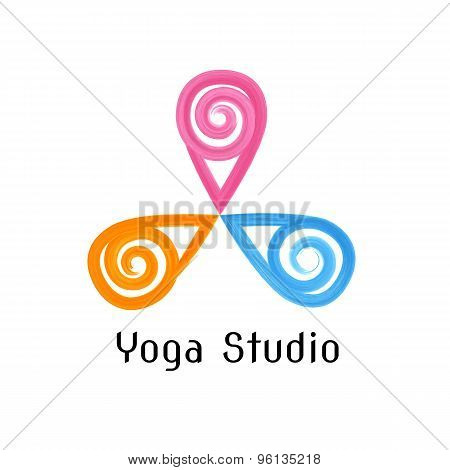 Logo design template. Abstract flower icon.