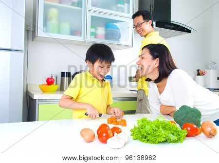 Asian Family Kitchen Lifestyle