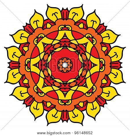 Bright Yellow Vector Mandala