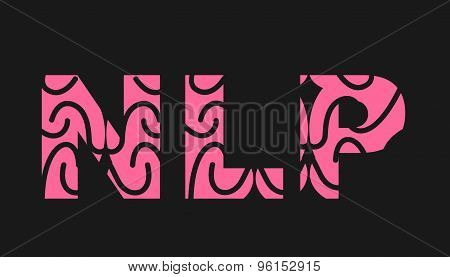 Nlp. Font Of Brain Texture. Vector Illustration.