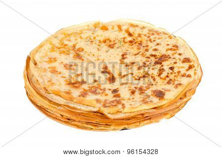 Pancakes with cheese and fennel -isolated