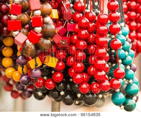 Collection of beads on the fair.