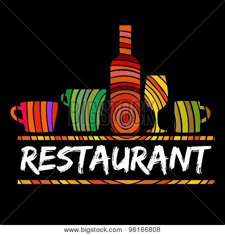 Logo Restaurant Concept Crafts Red