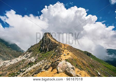 Sibayak volcano near Berastagi in northern Sumatra, Indonesia