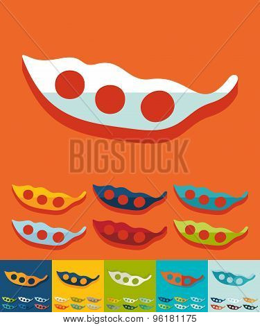 Flat design. pea pod