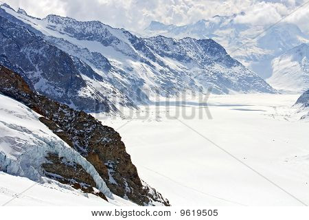 Great Aletsch glacier Jungfraujoch Switzerland