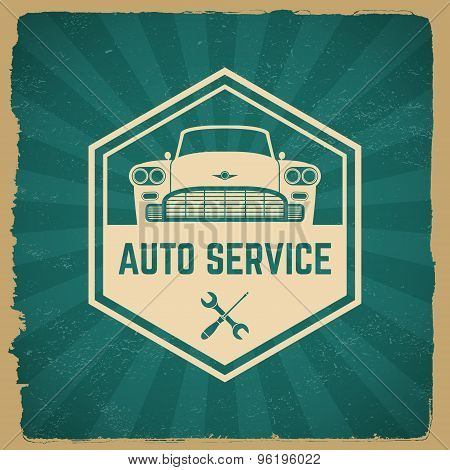 Car Repair Service Label