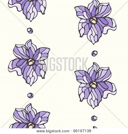 Seamless Pattern With Lavender Flowers