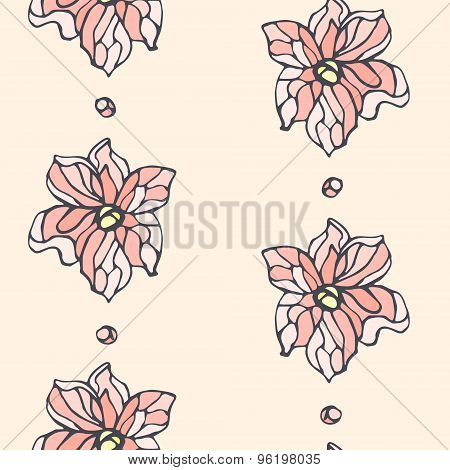 Seamless Pattern With Peach Flowers.eps