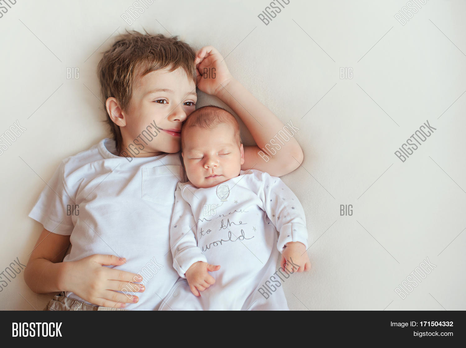 Little Brother Hugging Image Photo Free Trial Bigstock