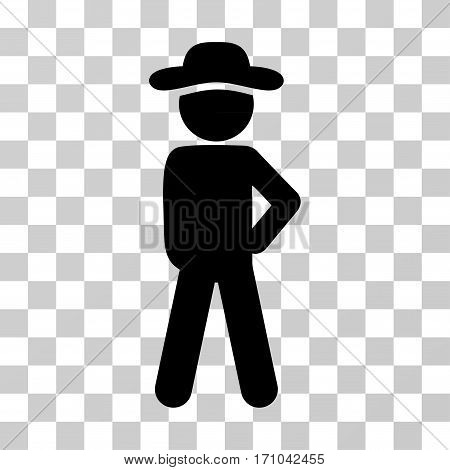 Gentleman icon. Vector illustration style is flat iconic symbol black color transparent background. Designed for web and software interfaces.