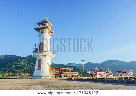 Thailand - February 4: Sunrise at Bang-Bao Koh Chang Trat Province on February 3 2017 in Thailand.