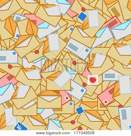 Background from post envelopes. A vector illustration in flat style. EPS 10.