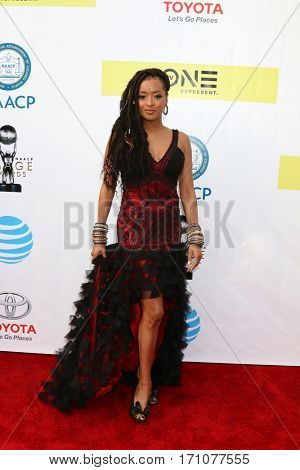 LOS ANGELES - FEB 11:  Jennia Fredrique at the 48th NAACP Image Awards Arrivals at Pasadena Conference Center on February 11, 2017 in Pasadena, CA