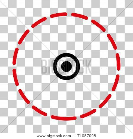 Round Area icon. Vector illustration style is flat iconic bicolor symbol intensive red and black colors transparent background. Designed for web and software interfaces.
