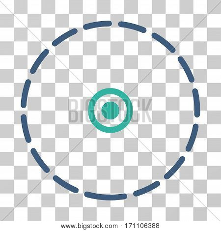 Round Area icon. Vector illustration style is flat iconic bicolor symbol cobalt and cyan colors transparent background. Designed for web and software interfaces.