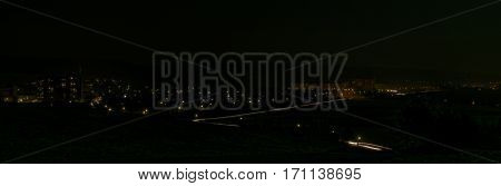 Evening Over Spisska Nova Ves Town With Full Moon Light