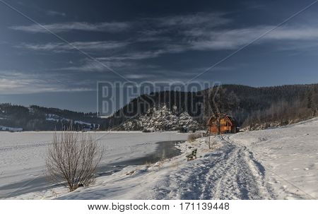 Winter Cold Sunny Morning In Dedinky Village