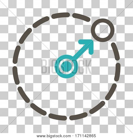 Round Area Border icon. Vector illustration style is flat iconic bicolor symbol grey and cyan colors transparent background. Designed for web and software interfaces.