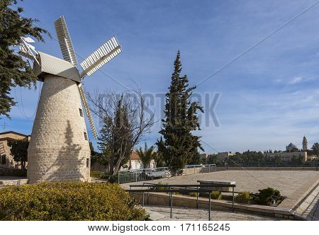 Montefiore windmill, Jerusalem. It is a famous museum and public domain place in Israel