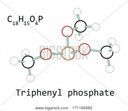 molecule Trimethyl phosphite C3H9O3P isolated on white