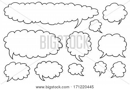 Set04 of illustrated vector speech text bubbles