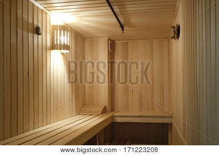 Interior of a sauna sweating-room
