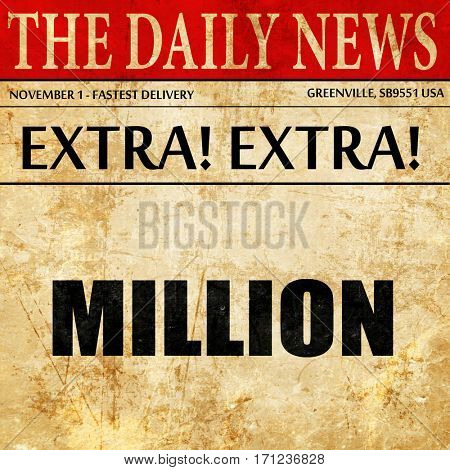 million, article text in newspaper