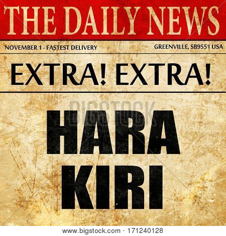 harakiri, article text in newspaper