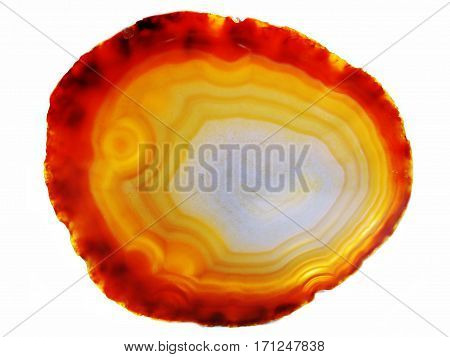 agate with chalcedony geological crystal quartz isolated