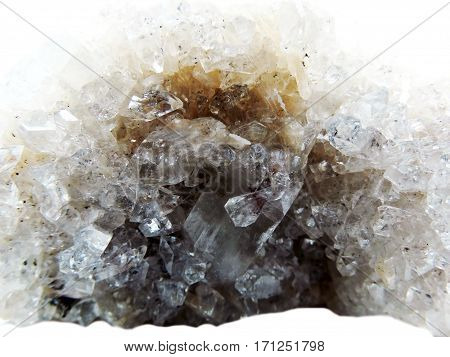 apophyllite semigem geode crystals geological mineral isolated