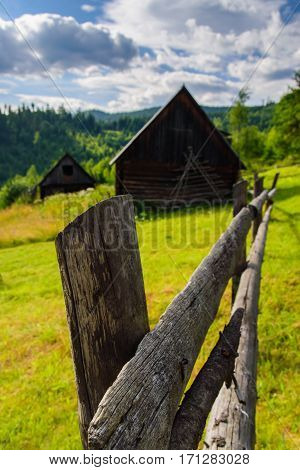 The village in the mountains landscape. Beauty of nature.